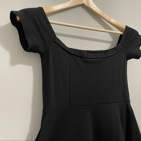 Free People Dress Black Mambo Off Shoulder Boho Mini Womens Small S - Picture 4 of 11